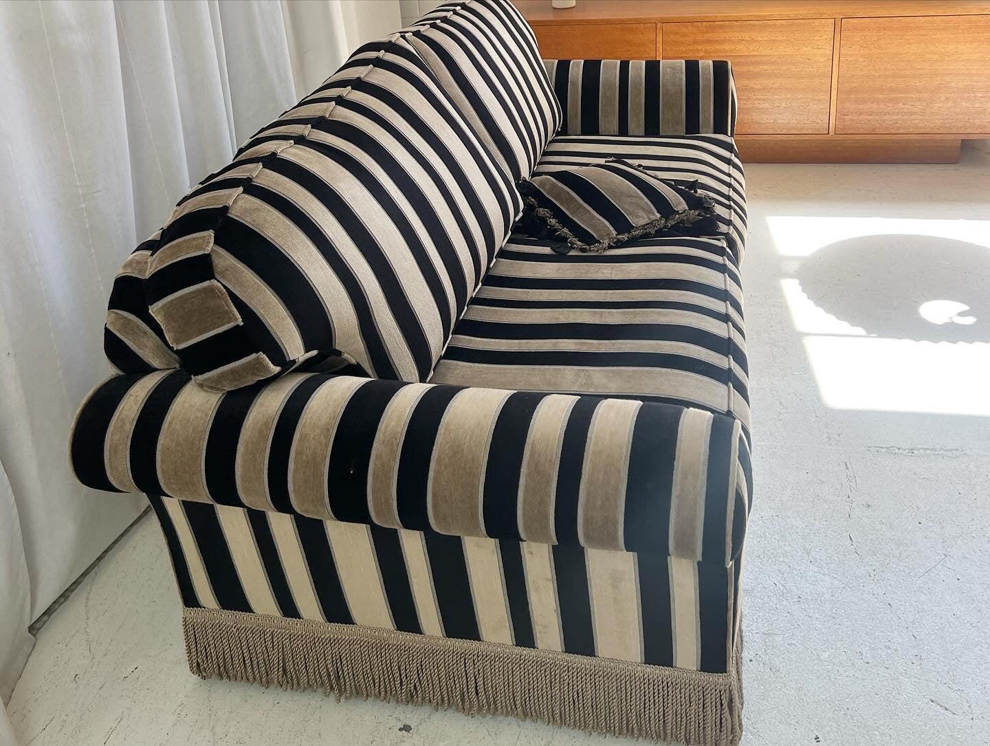 Vintage Stripe Velvet Sofa
