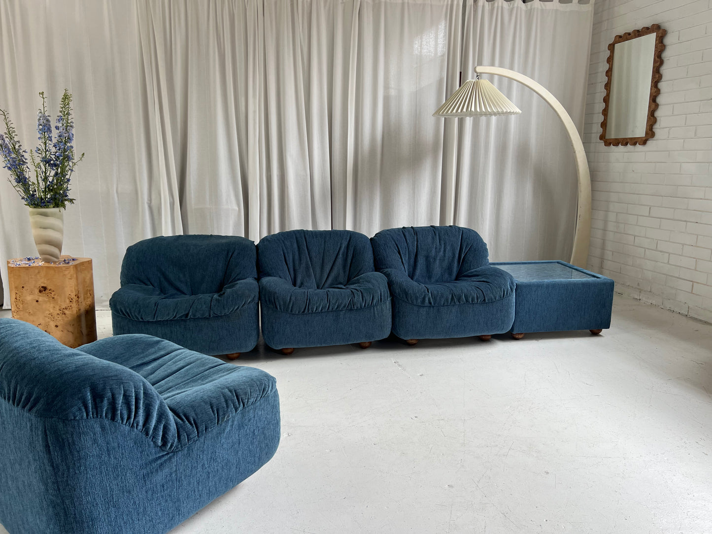 Zotta Vintage Corduroy Modular Chairs - Four Available