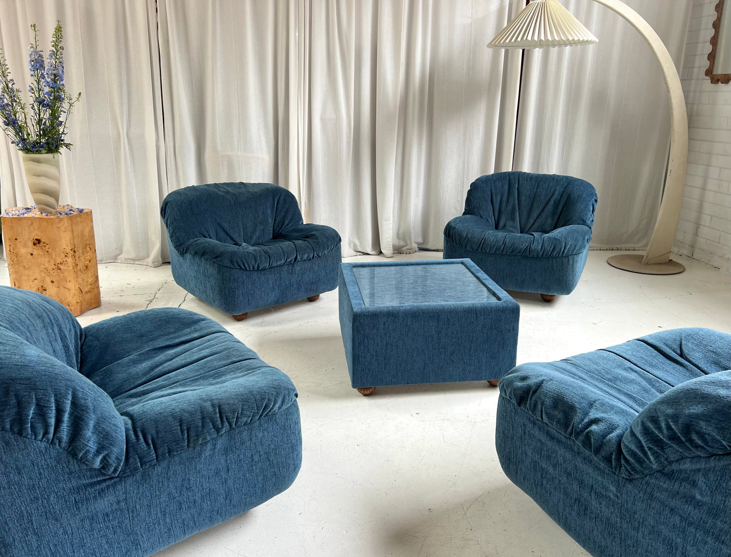 Zotta Vintage Corduroy Modular Chairs - Four Available
