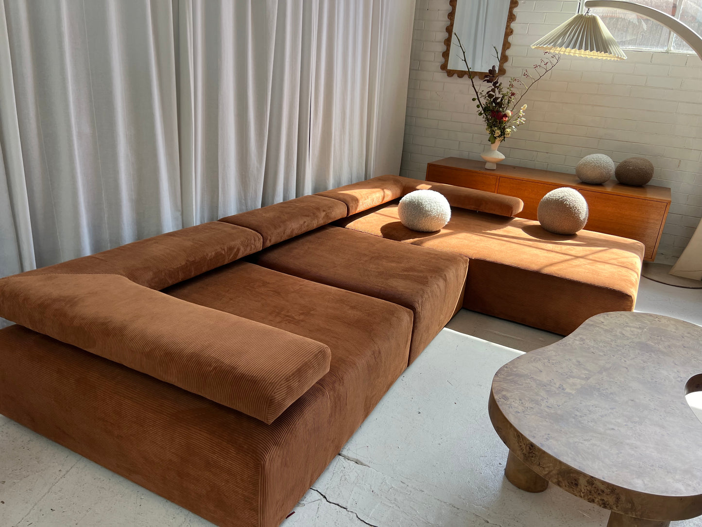 ON HOLD - Bespoke Large Corduroy Modular Sofa
