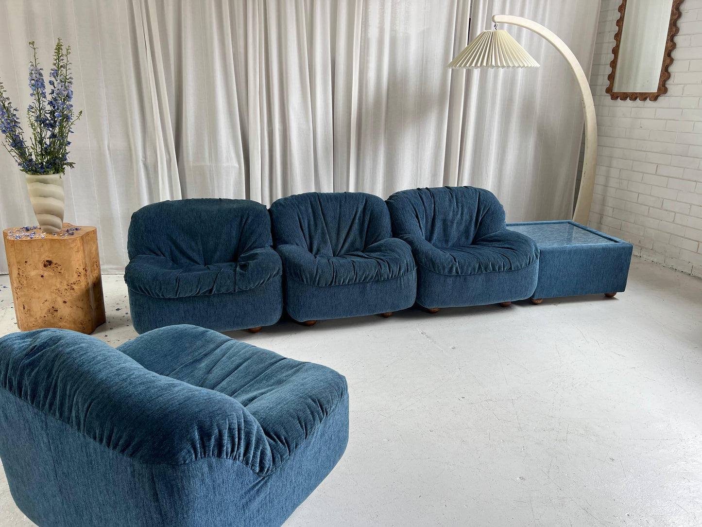 Zotta Vintage Corduroy Modular Chairs - Four Available