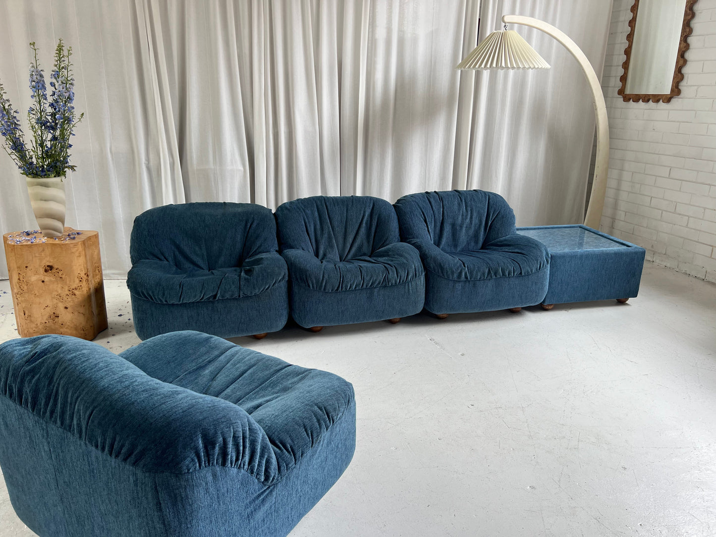 DEPOSIT - Zotta Vintage Corduroy Modular Chairs - Four Available