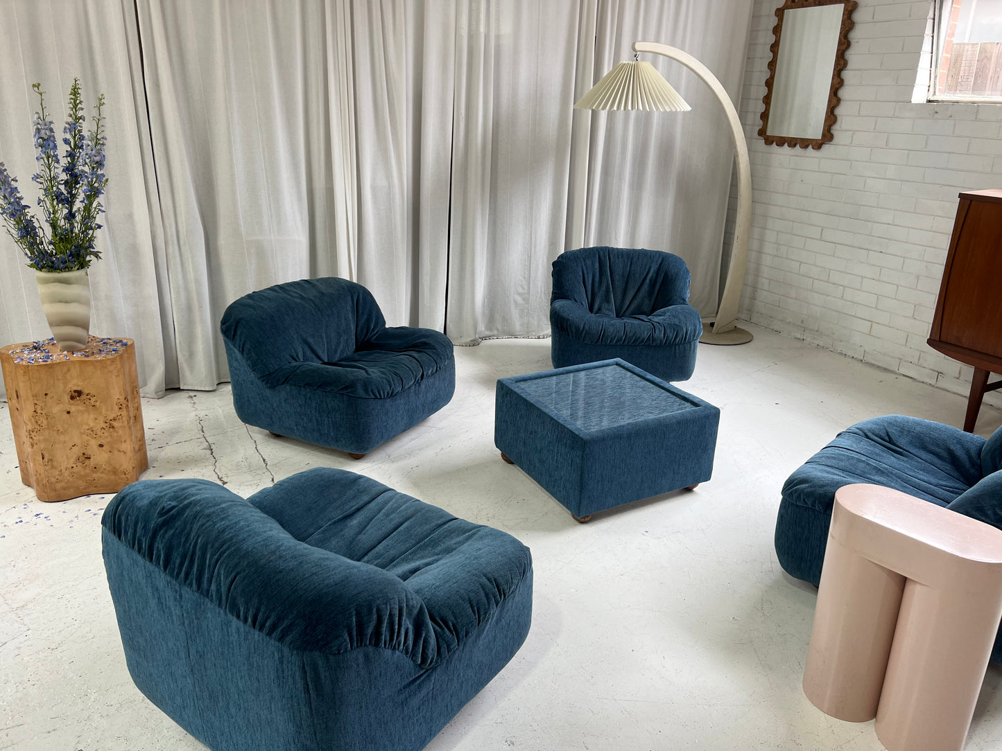Zotta Vintage Corduroy Modular Chairs - Four Available