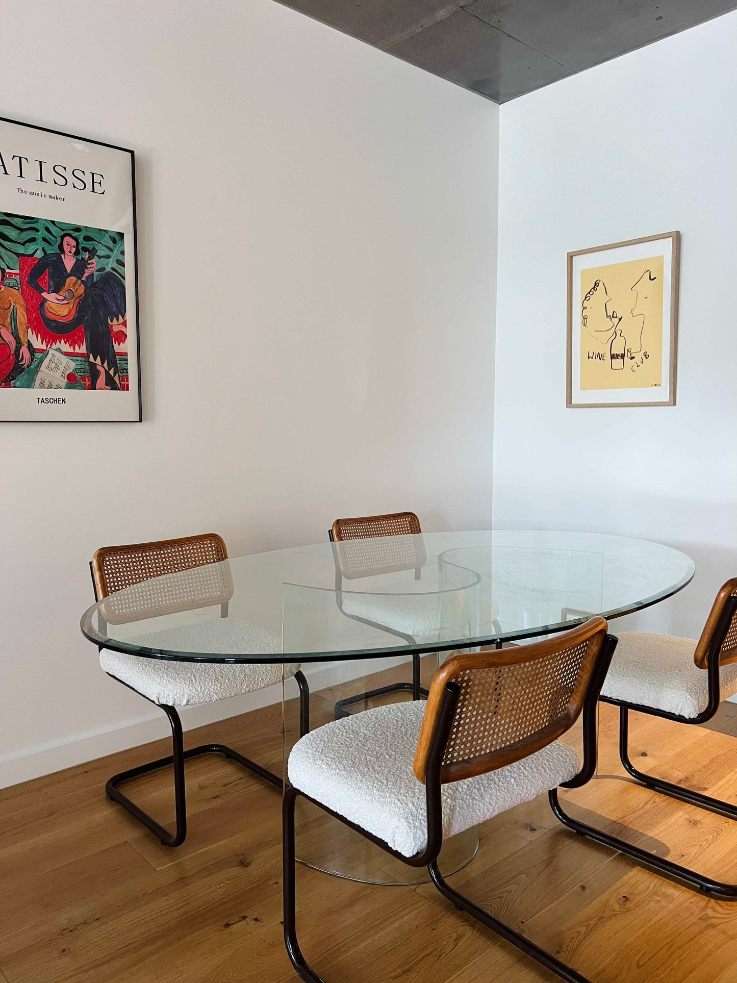 - Glass Wave Base Dining Table