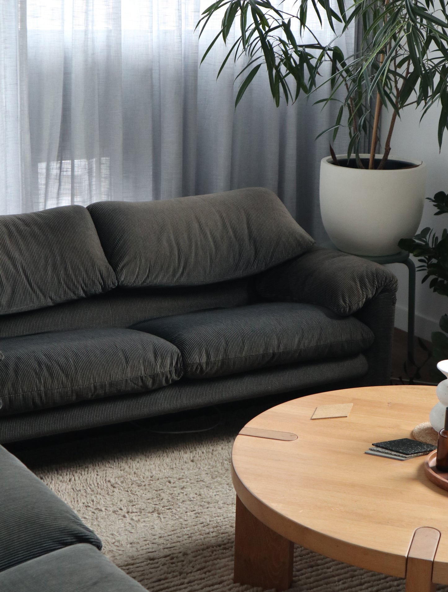 Maralunga Sofa and One Ottoman by Vico Magistretti for Cassina, Italy 1970s