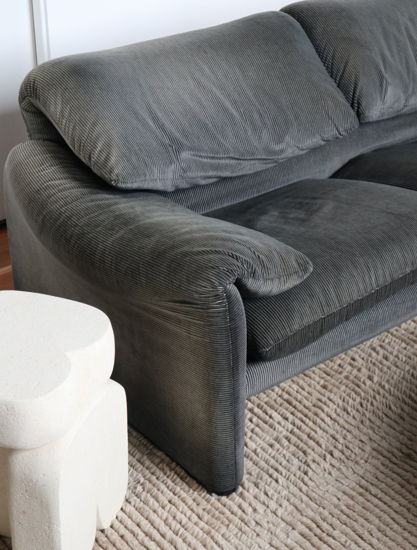 Maralunga Sofa and One Ottoman by Vico Magistretti for Cassina, Italy 1970s