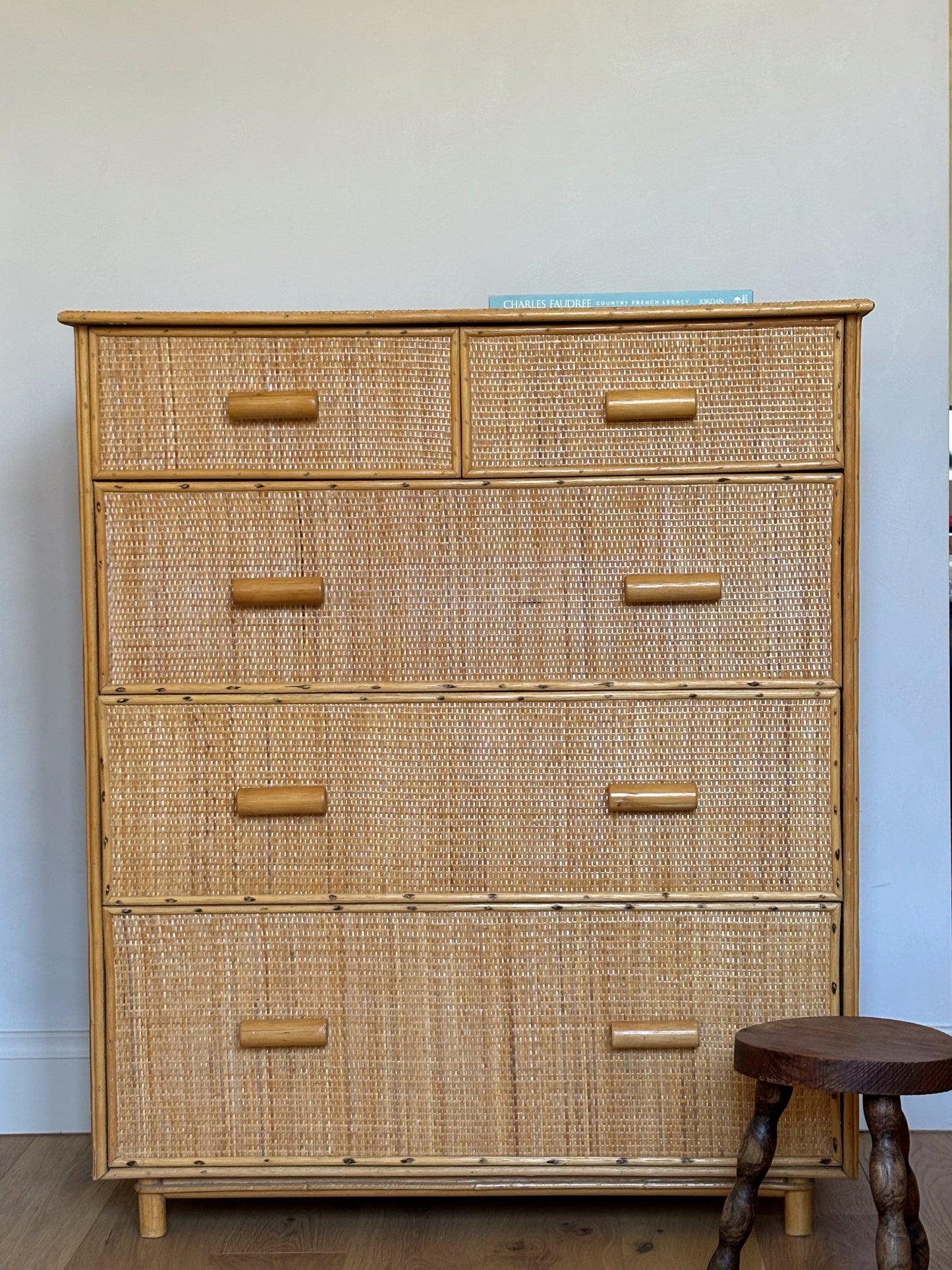 Italian Cane & Bamboo Drawers, 1970s