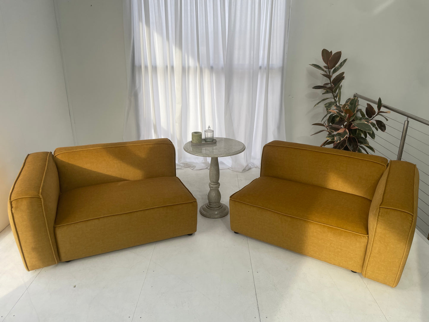 On Hold - Mustard Velvet 3.5 Seater Sofa