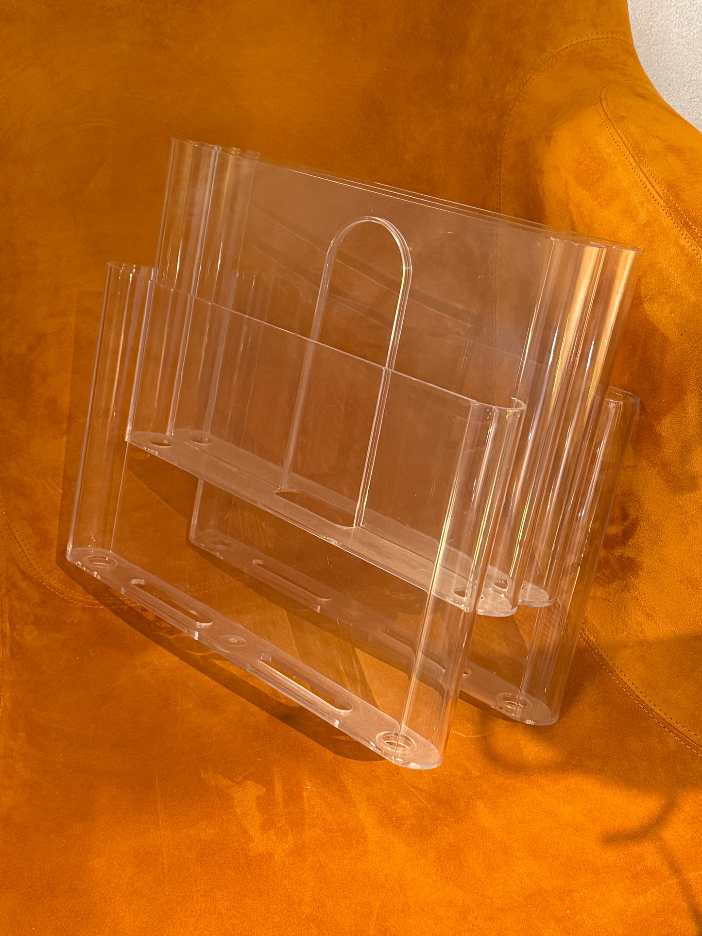Vintage Giotto Stoppino for Kartell Transparent Magazine Rack