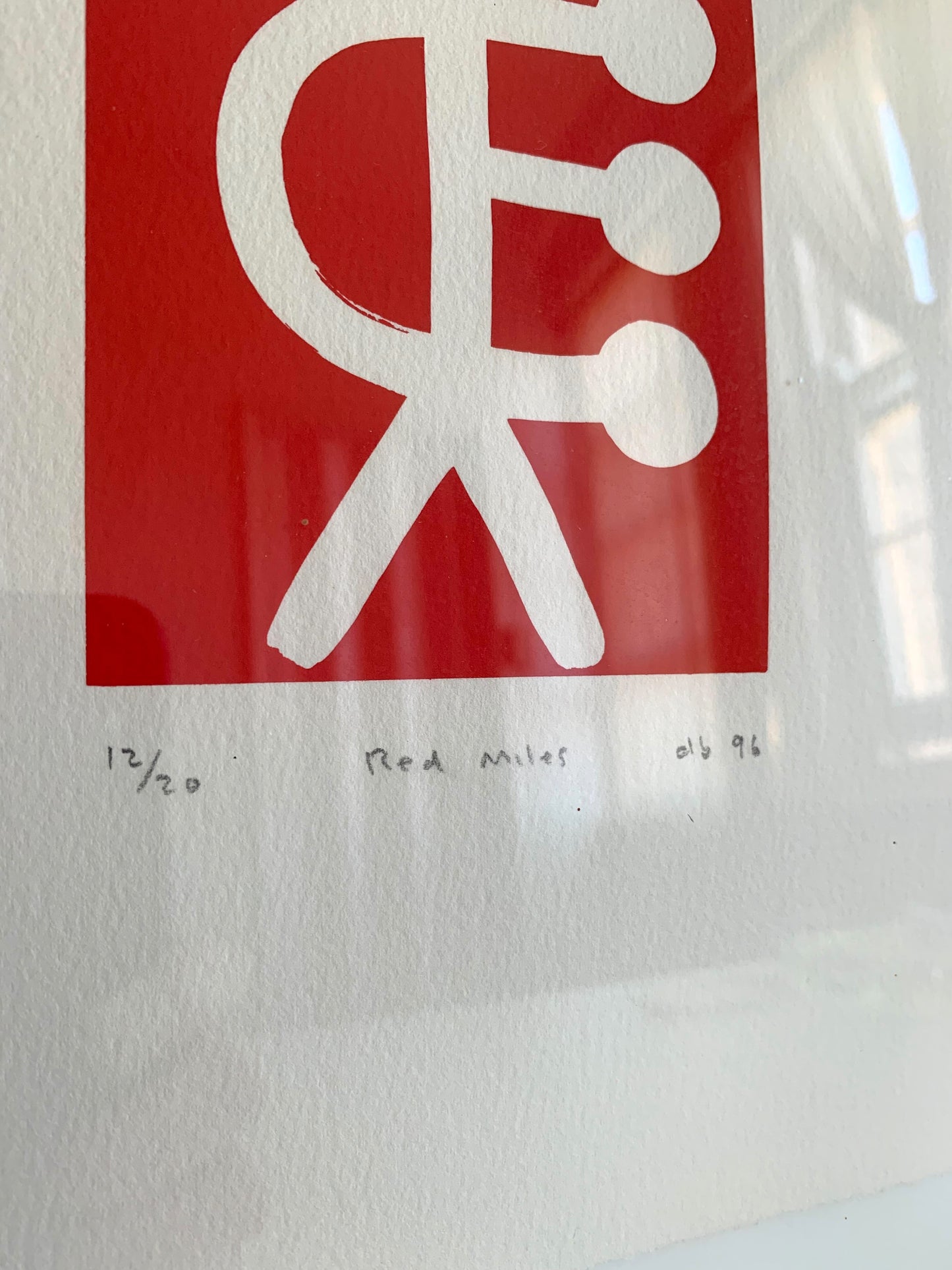 Framed Original David Band 'Red Miles' Screenprint Artwork