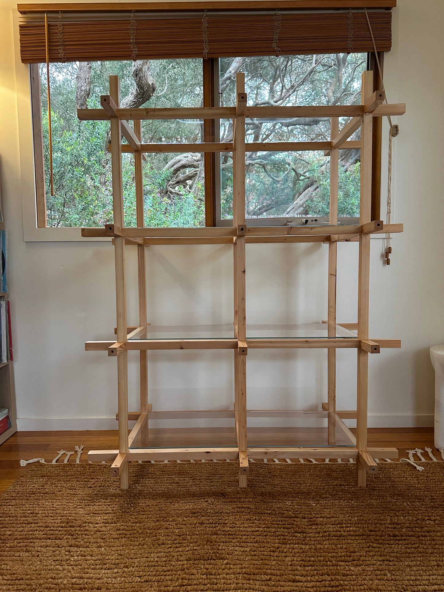 Timber and Glass Custom Made Shelf