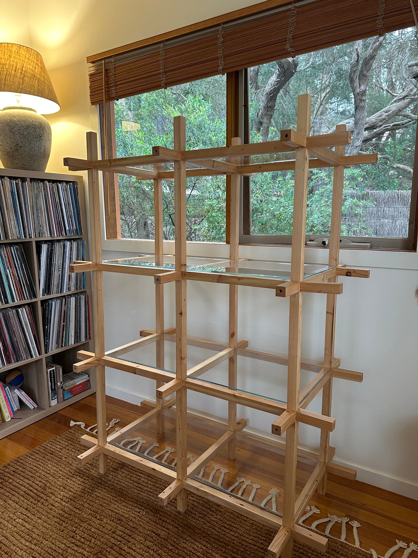 Timber and Glass Custom Made Shelf