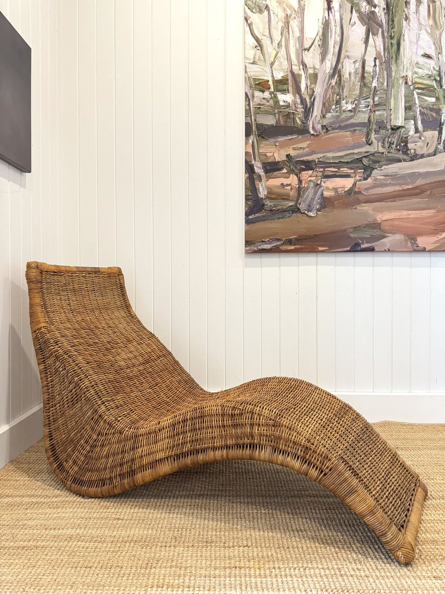 Ikea Karlskrona Wicker Chaise Lounge by Carl Öjerstam, 1990s