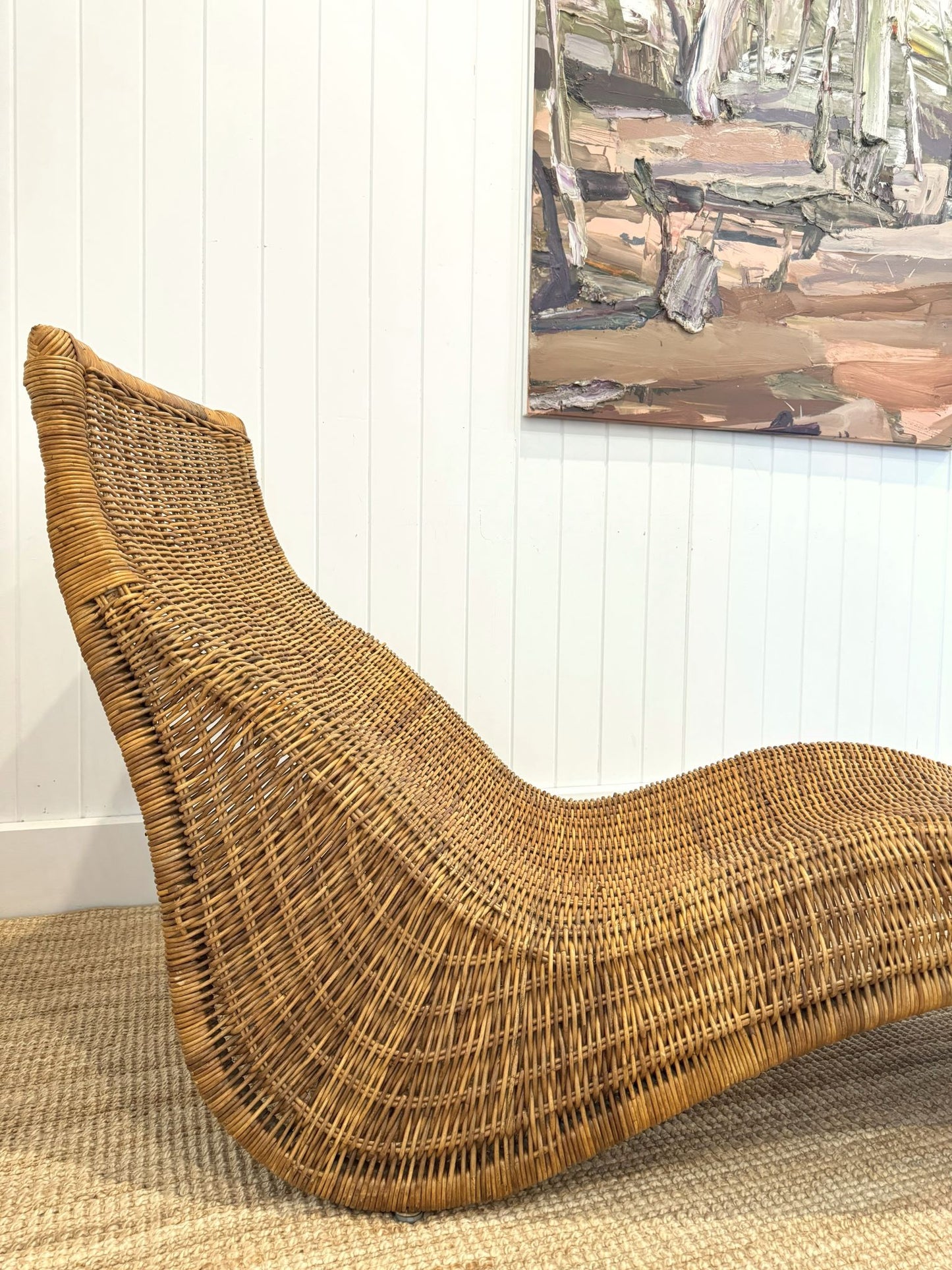 Ikea Karlskrona Wicker Chaise Lounge by Carl Öjerstam, 1990s