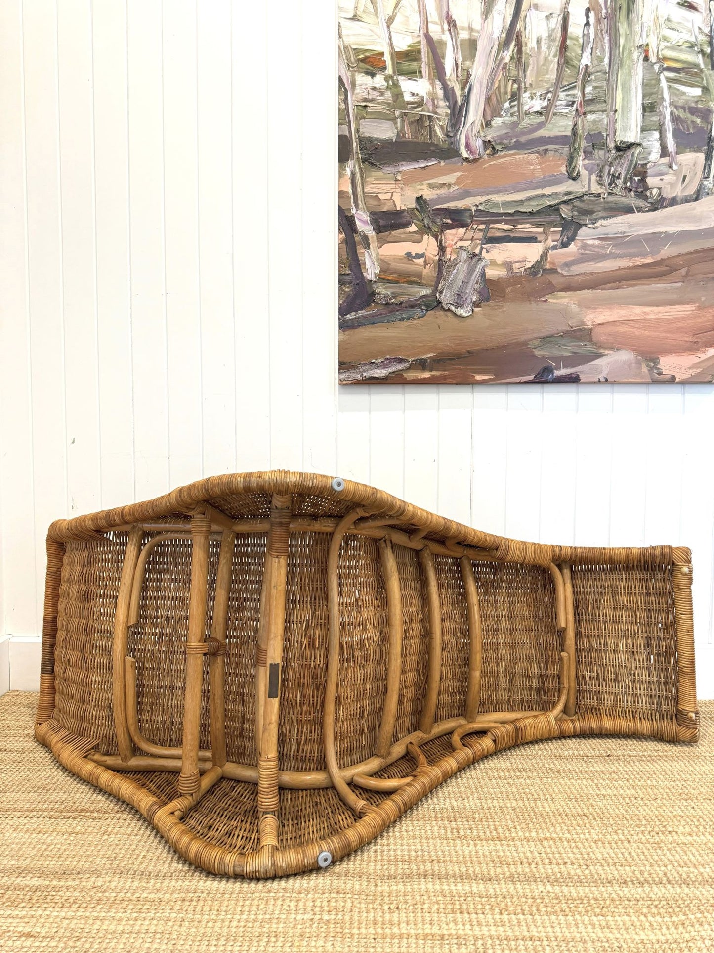 Ikea Karlskrona Wicker Chaise Lounge by Carl Öjerstam, 1990s