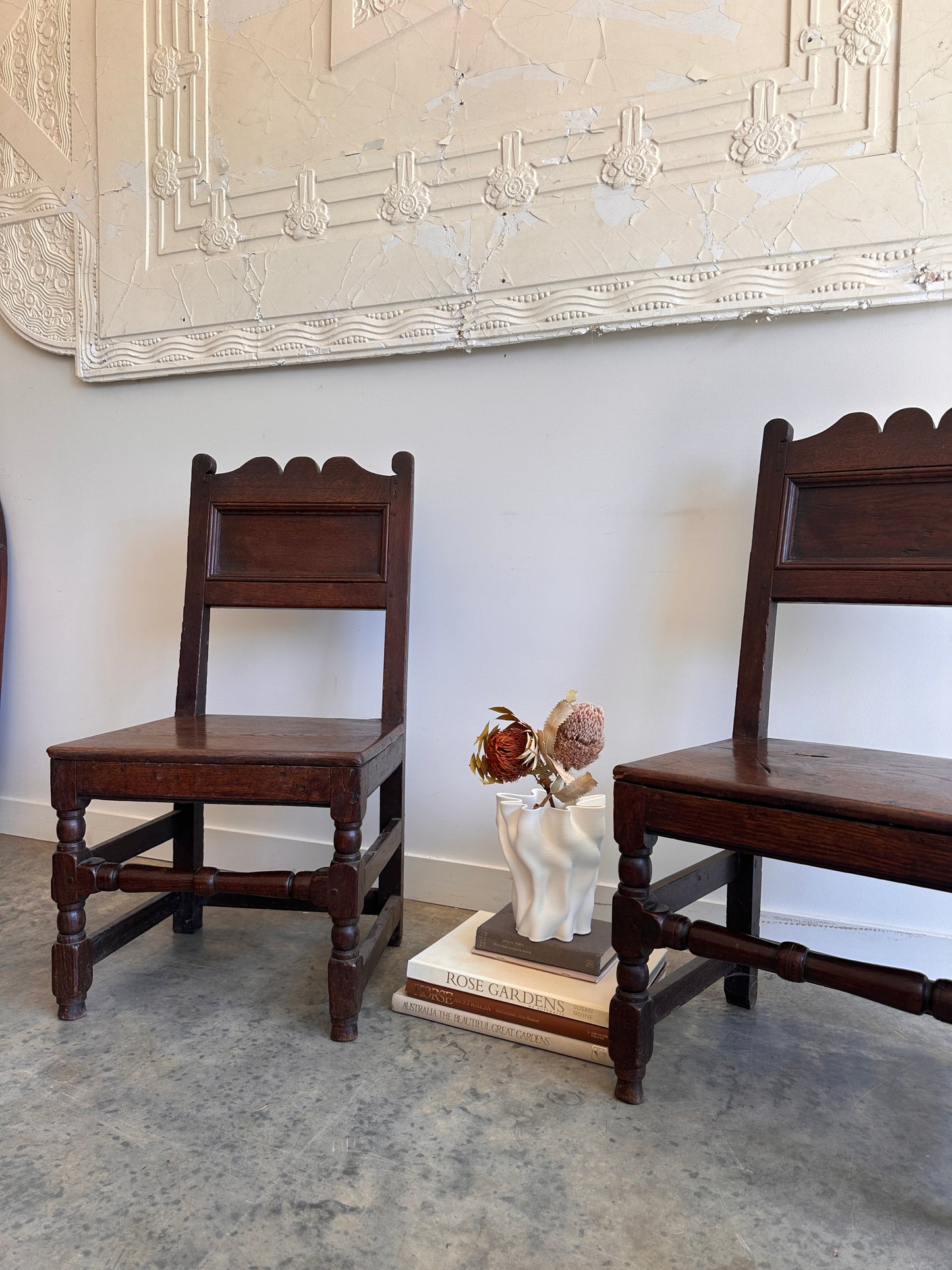 1600's Lancashire Blackened Oak Side Chairs