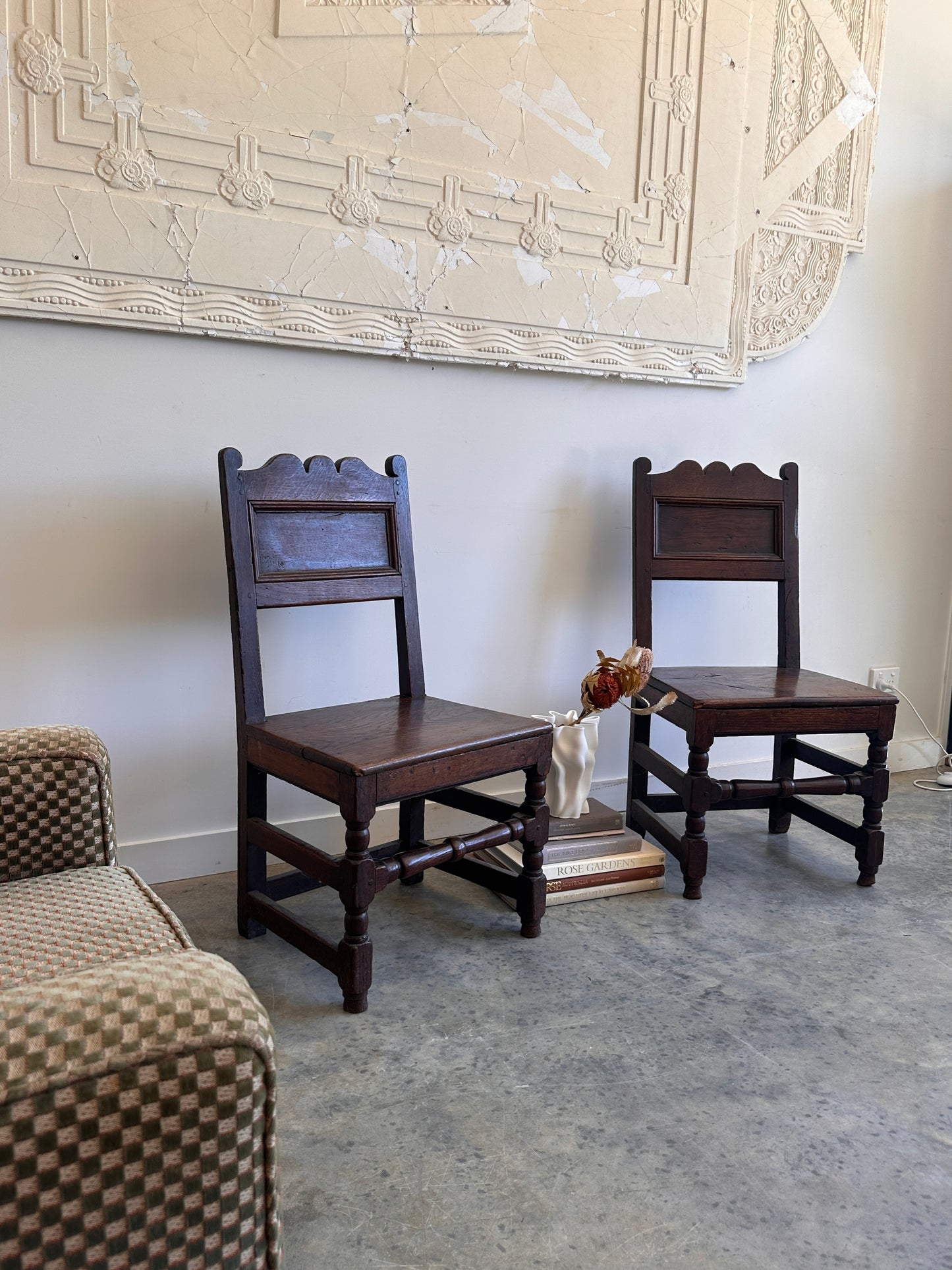1600's Lancashire Blackened Oak Side Chairs