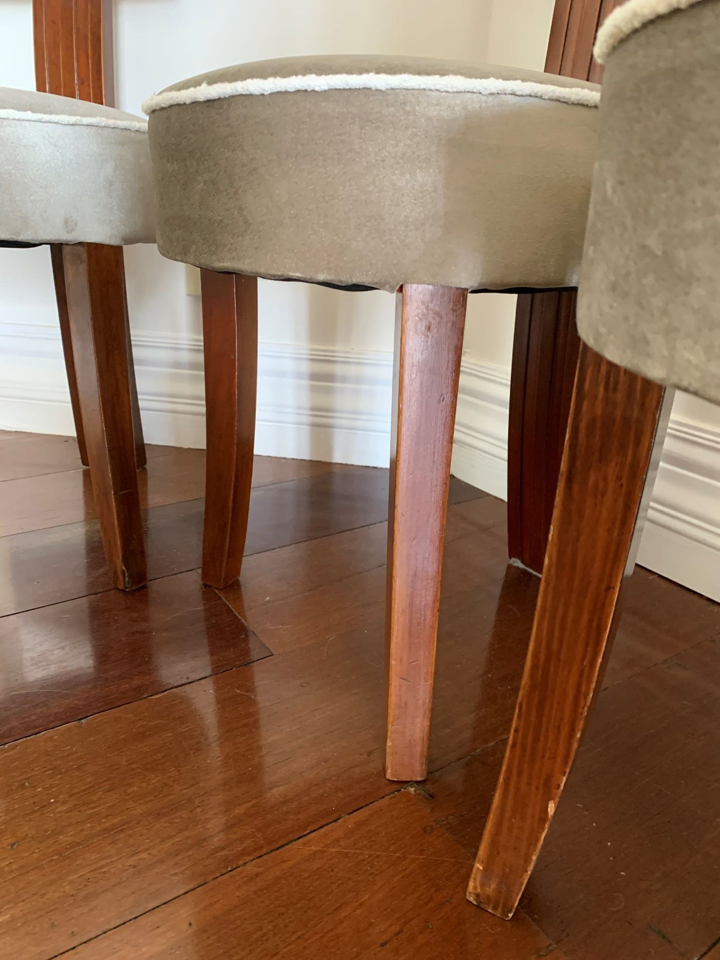 Set of Four Three Legged Art Deco Chairs