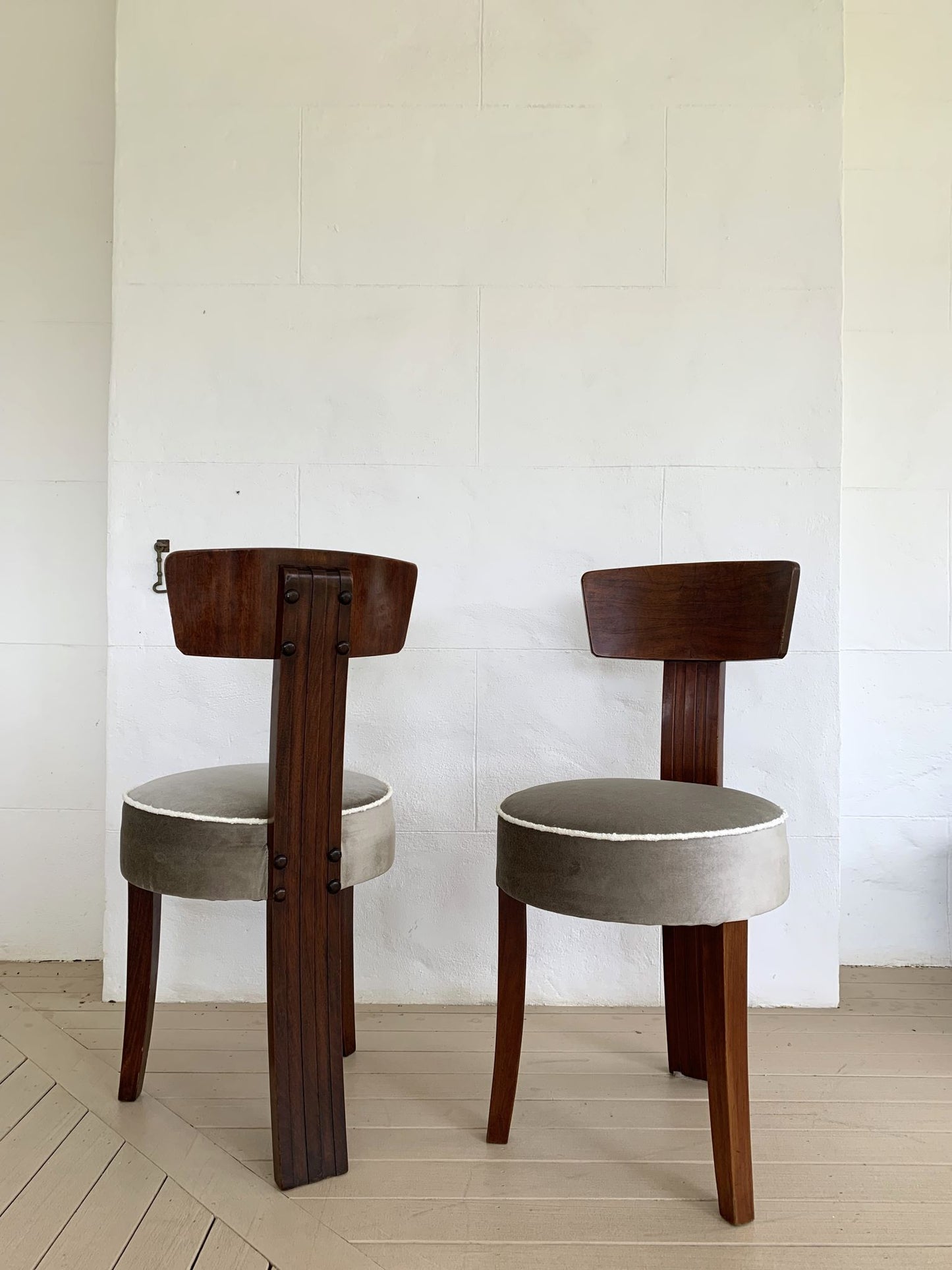 Set of Four Three Legged Art Deco Chairs