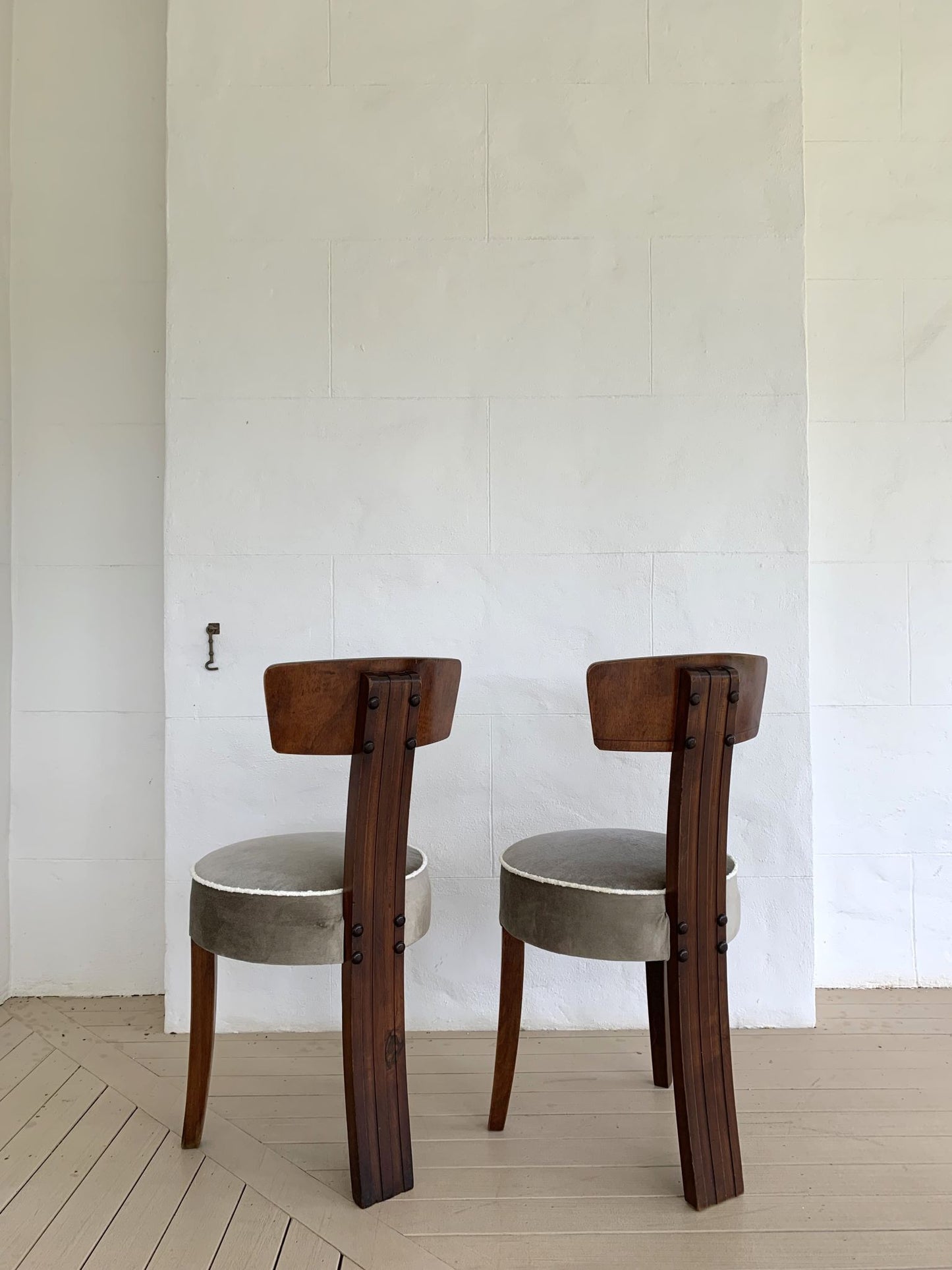 Set of Four Three Legged Art Deco Chairs
