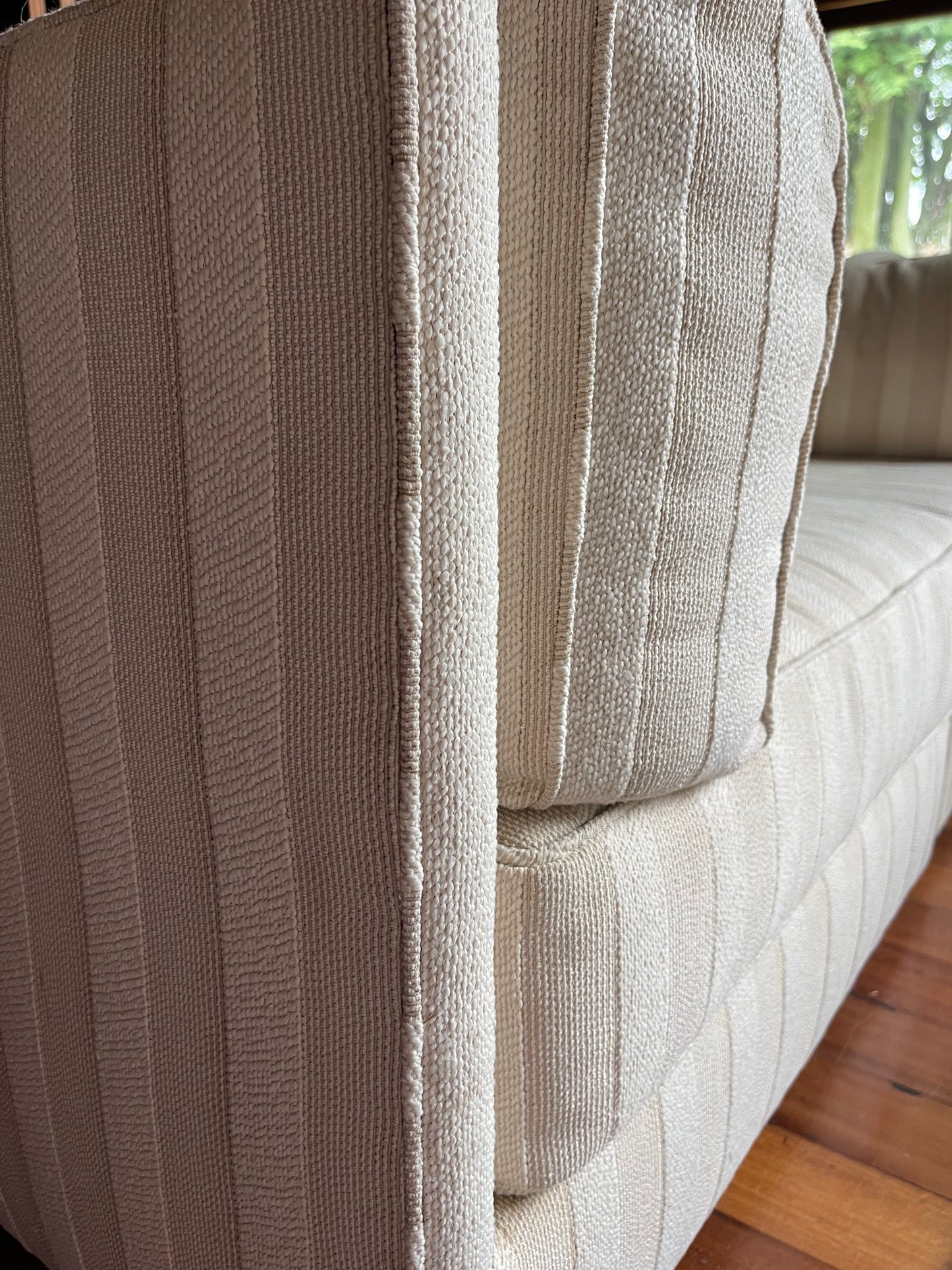 Cream Striped Modular Sofa