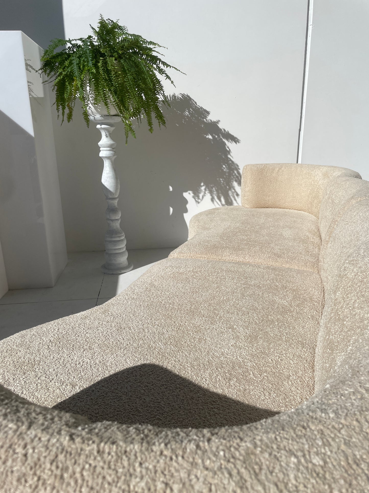 - Custom Sofa in Cream Bouclé