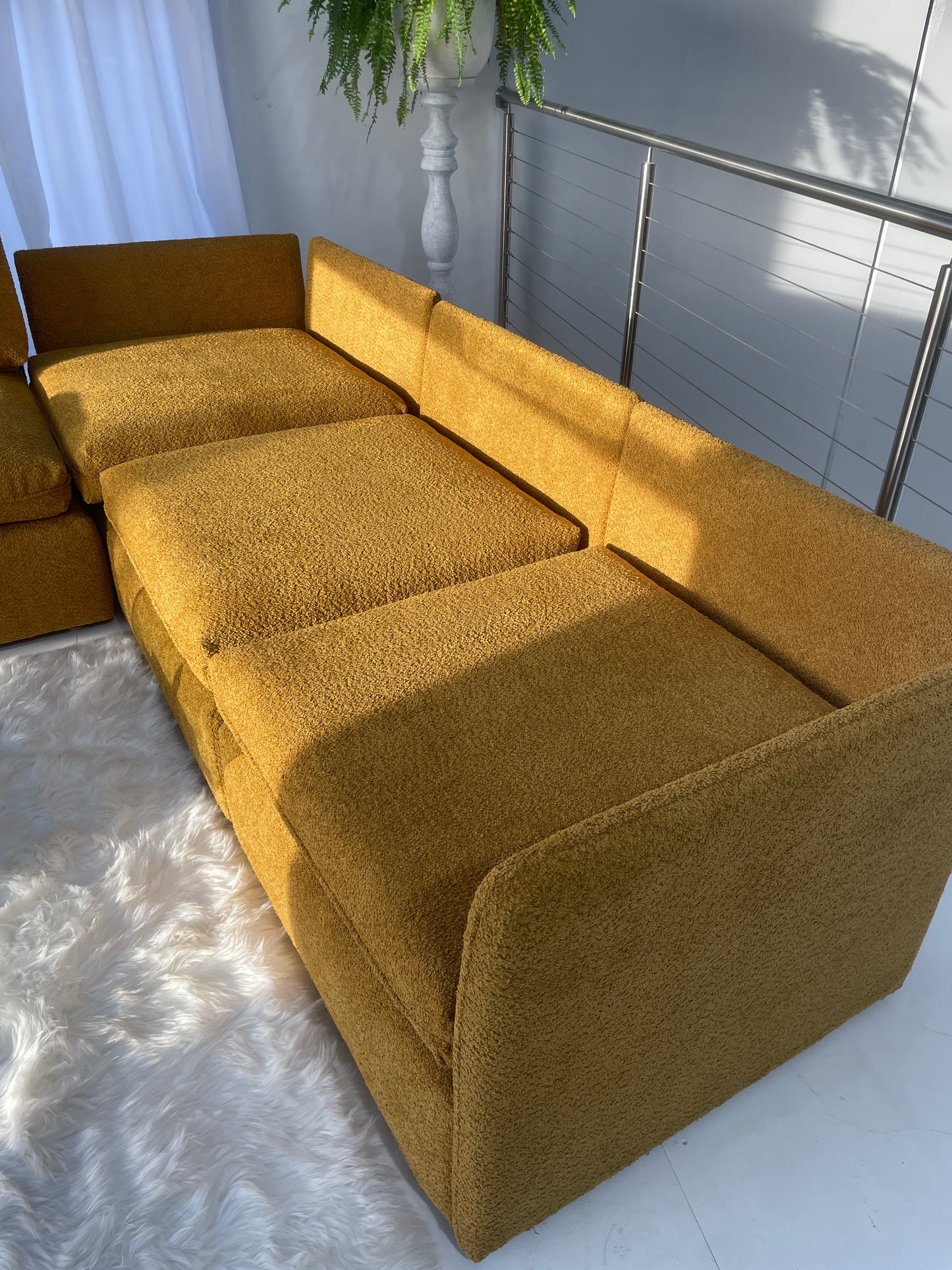 Five Piece Mustard Modular Sofa Set