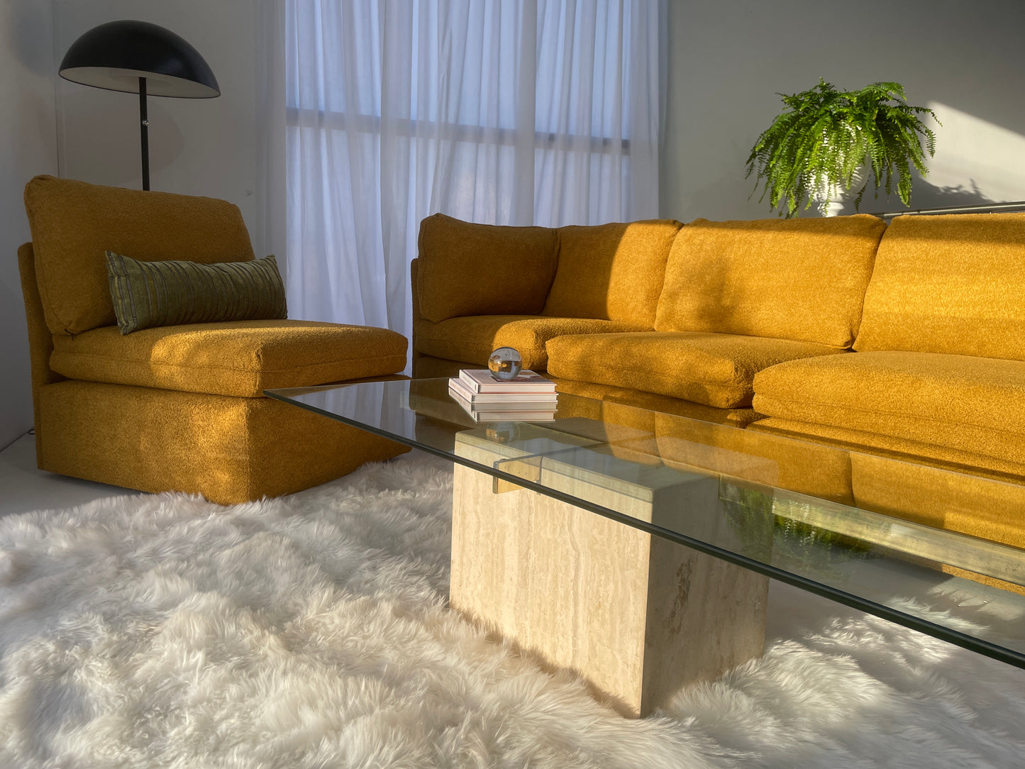 Five Piece Mustard Modular Sofa Set
