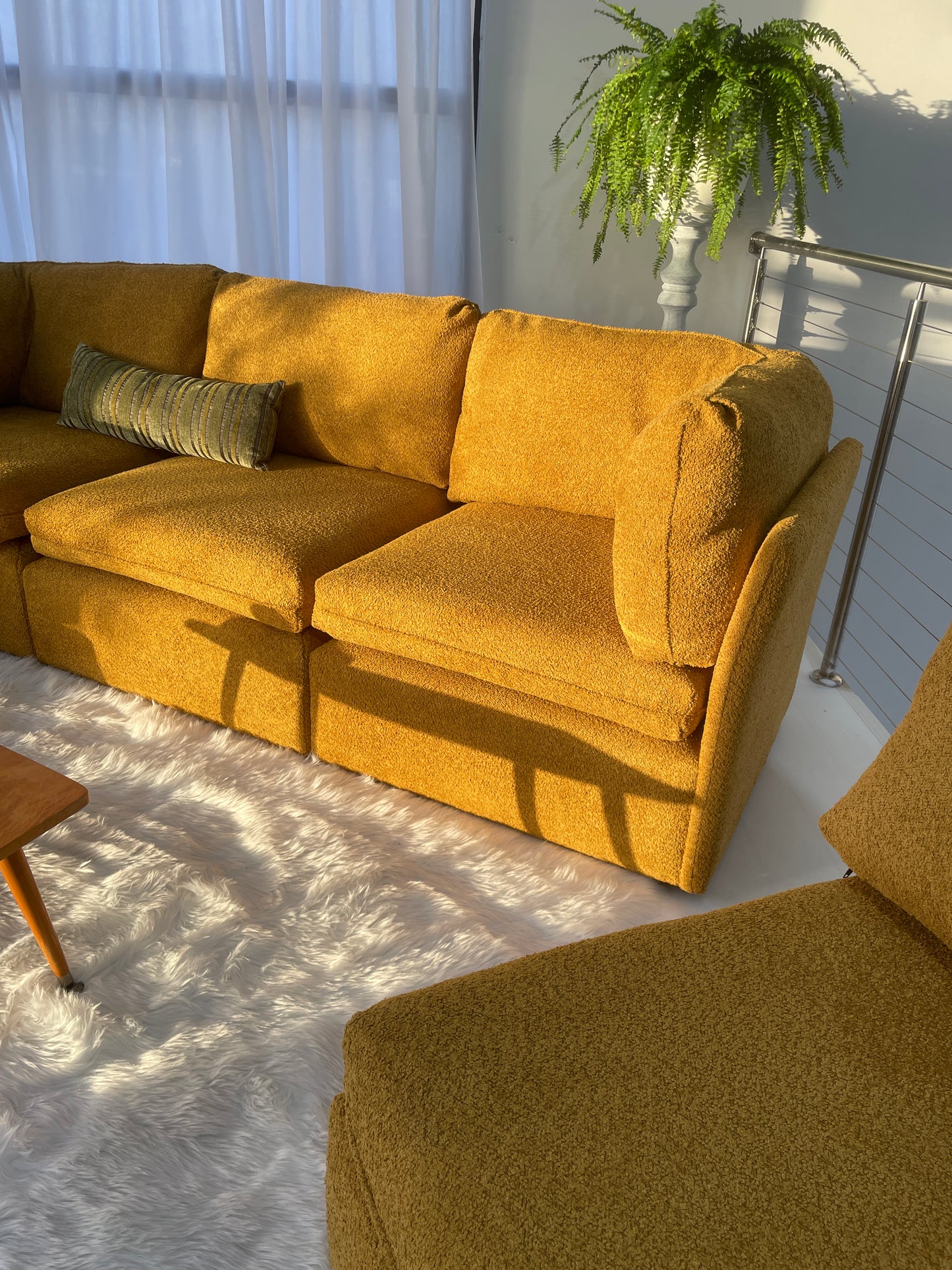 Five Piece Mustard Modular Sofa Set
