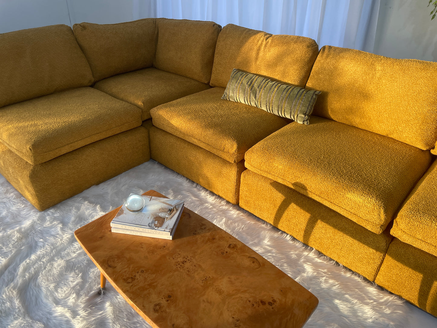 Five Piece Mustard Modular Sofa Set