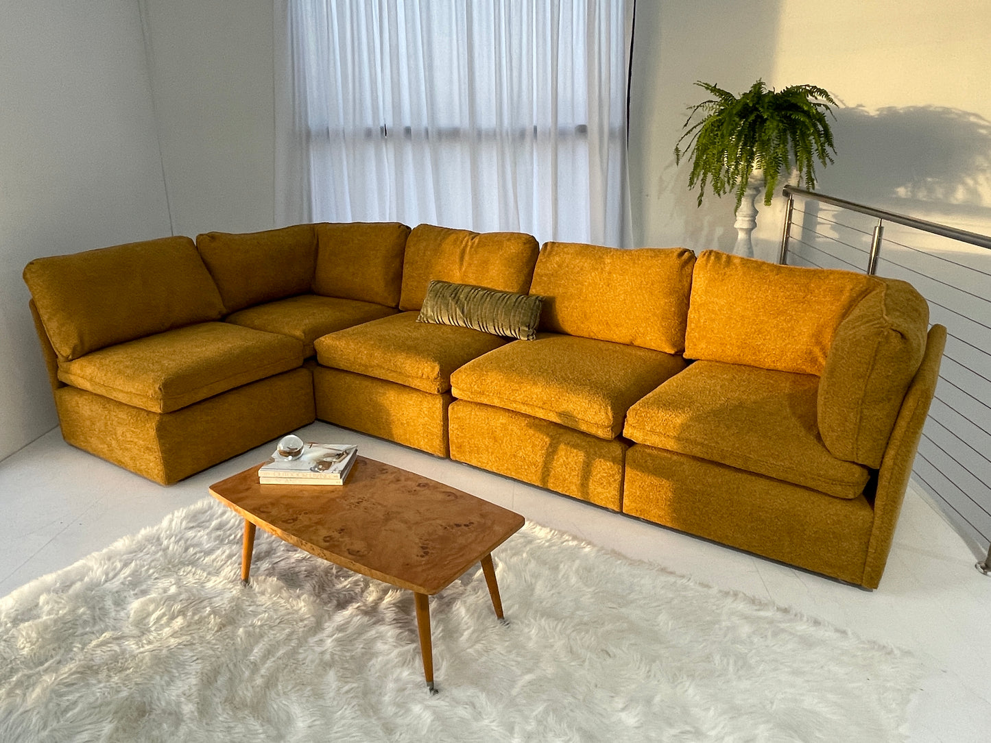 Five Piece Mustard Modular Sofa Set