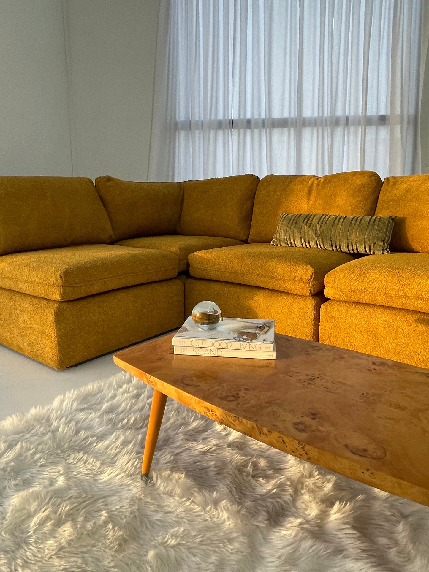 Five Piece Mustard Modular Sofa Set