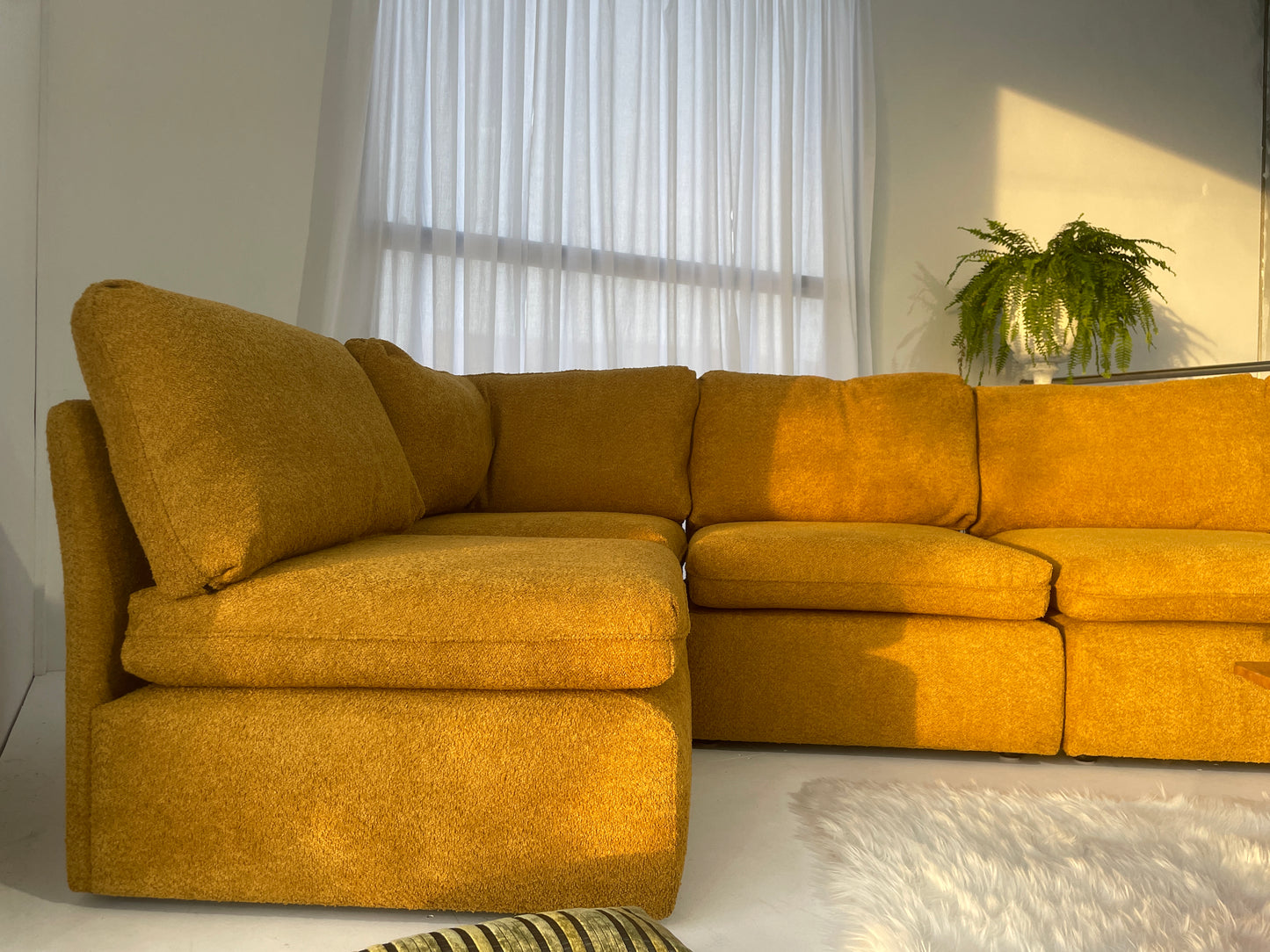 Five Piece Mustard Modular Sofa Set