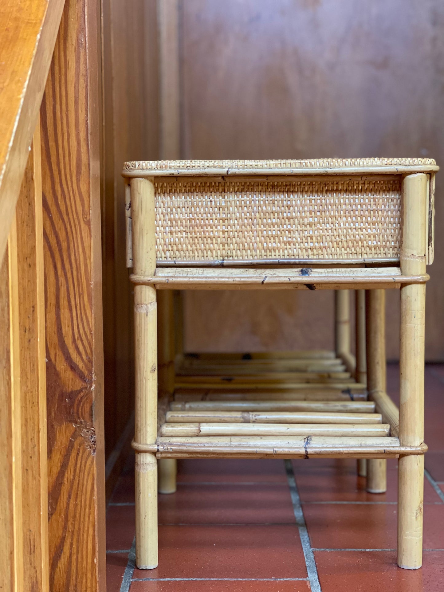 Pair of Rattan Side Tables