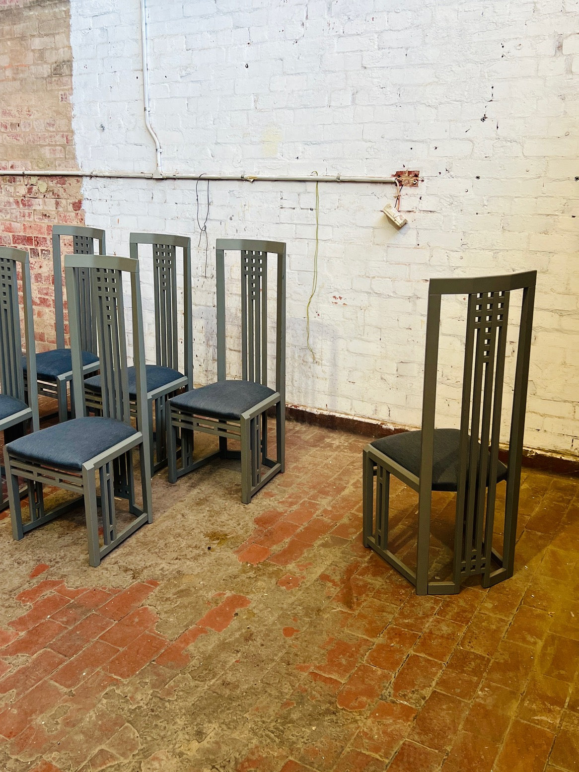Set of Six Giorgetti Tris Dining Chairs, Italy, 1970s