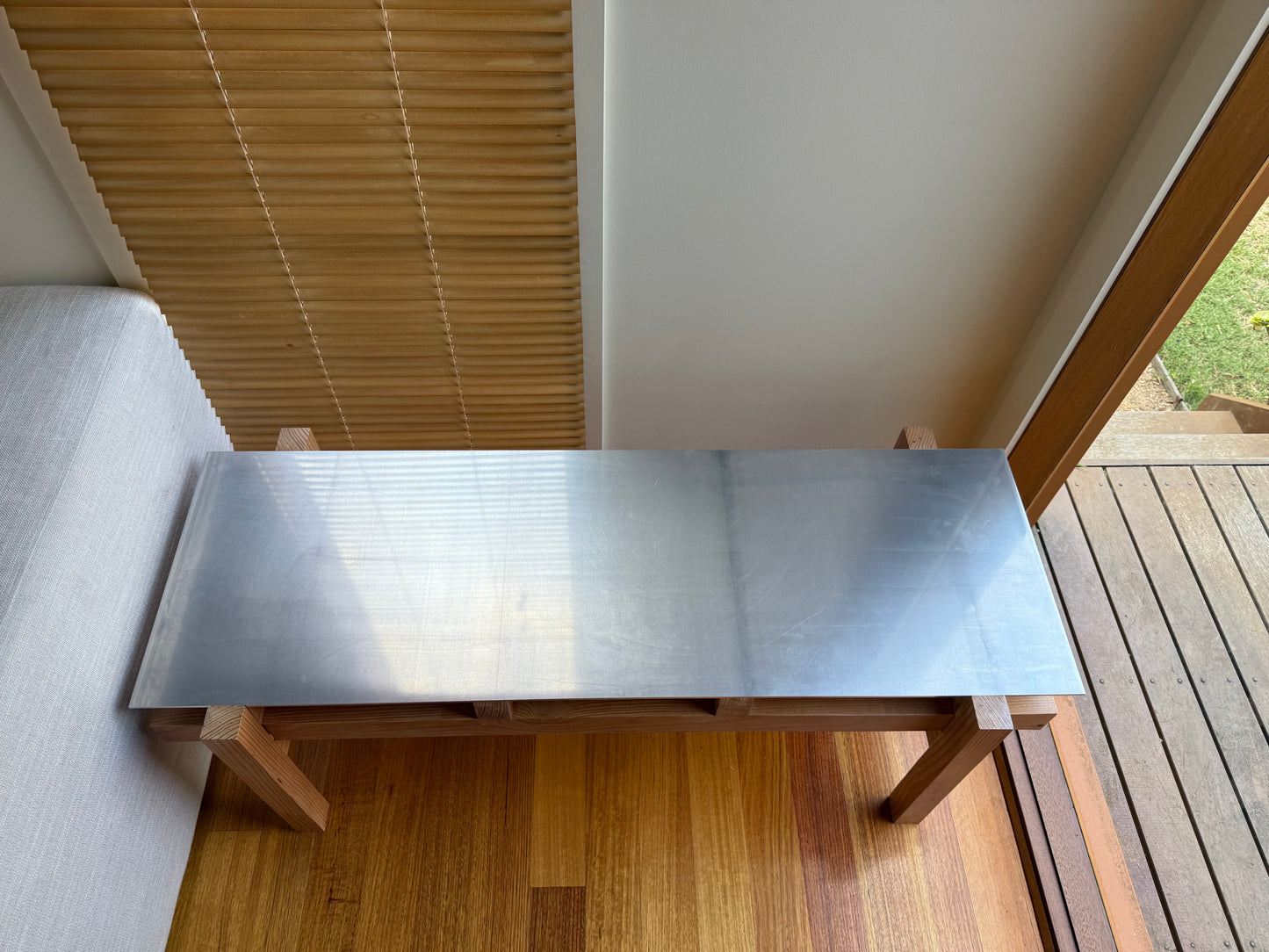 Aluminium + Oregon Side Table