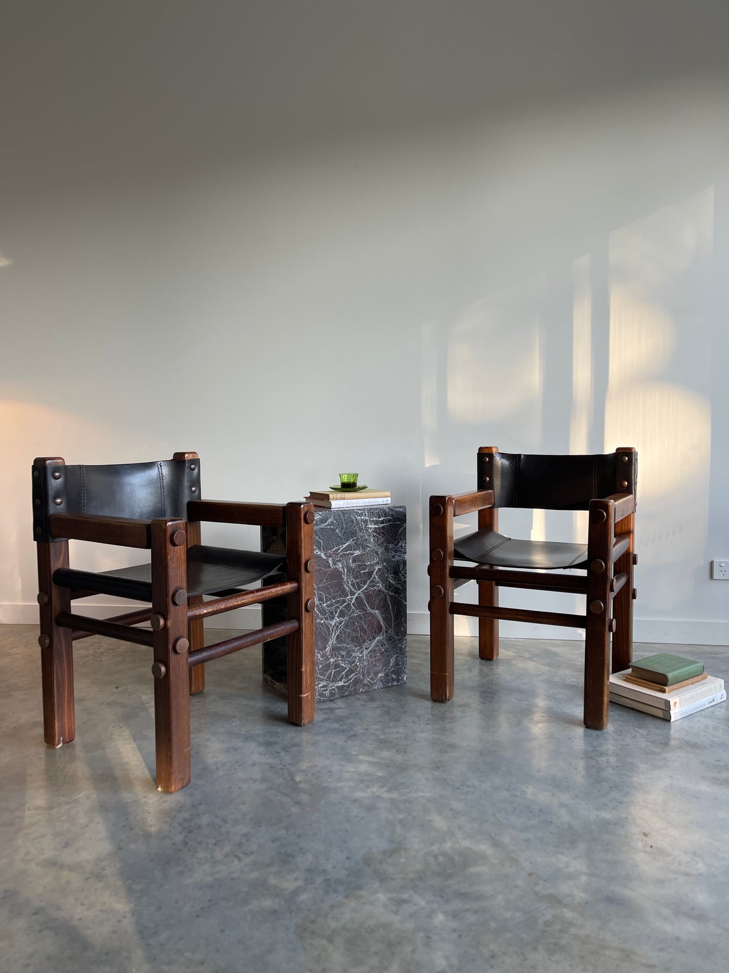 - Pair of Norman Archibald Nore Leather Dining Chairs