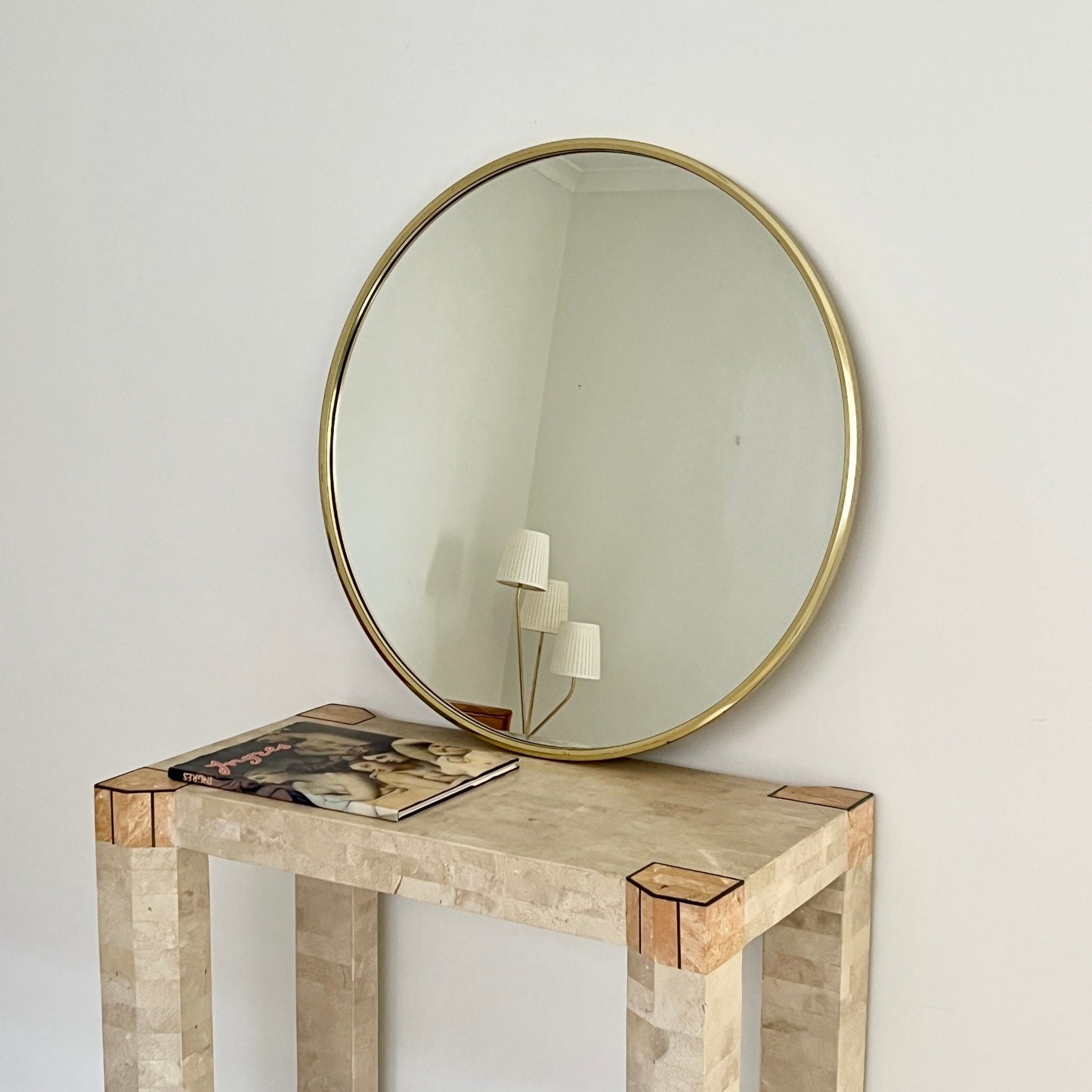 Large Vintage Italian Brass Mirror