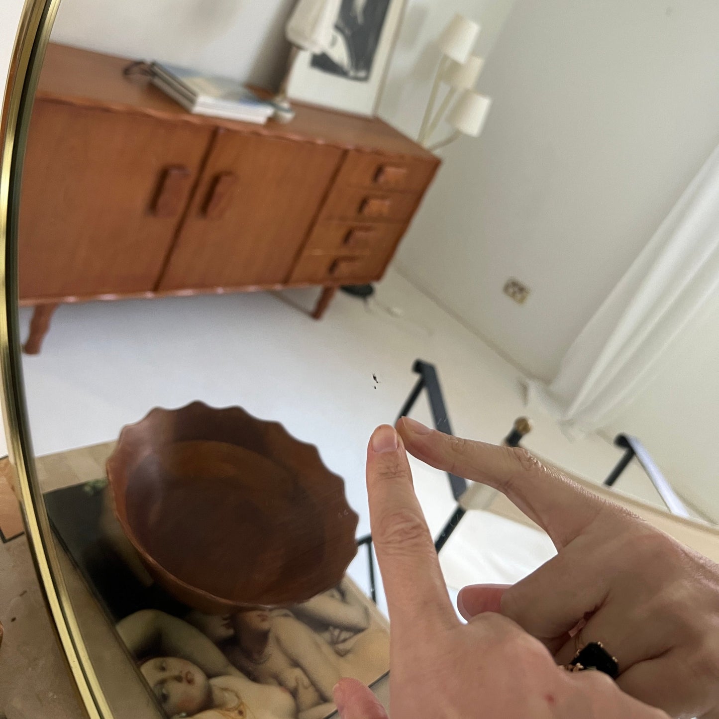Large Vintage Italian Brass Mirror