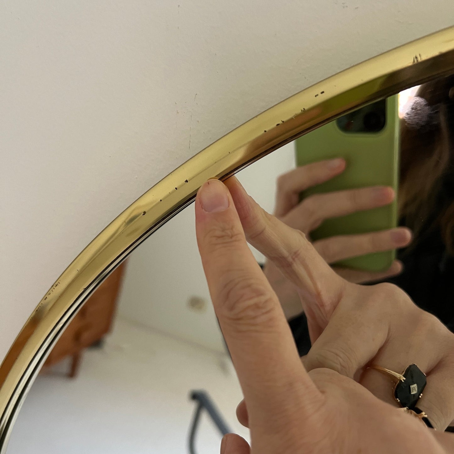 Large Vintage Italian Brass Mirror
