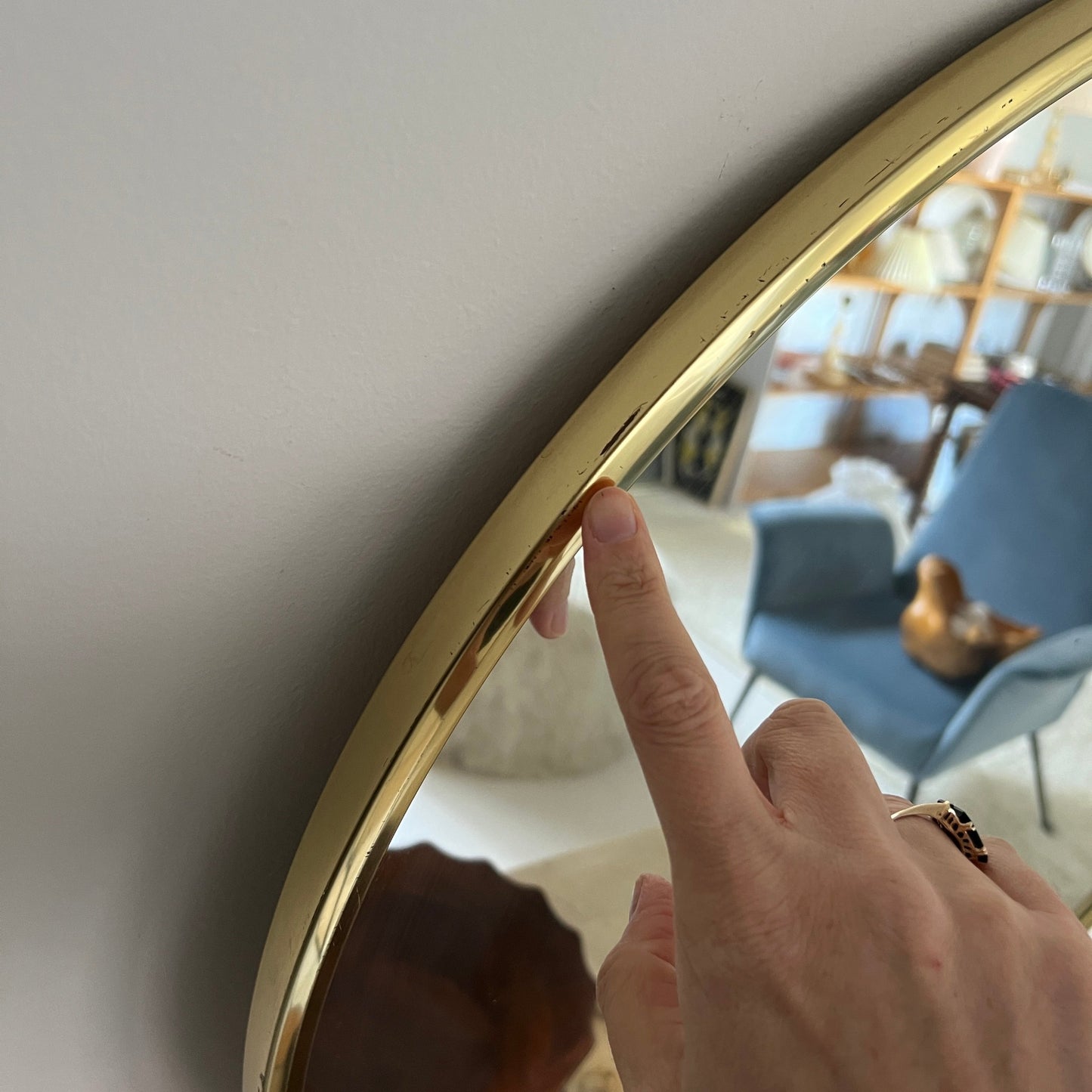 Large Vintage Italian Brass Mirror