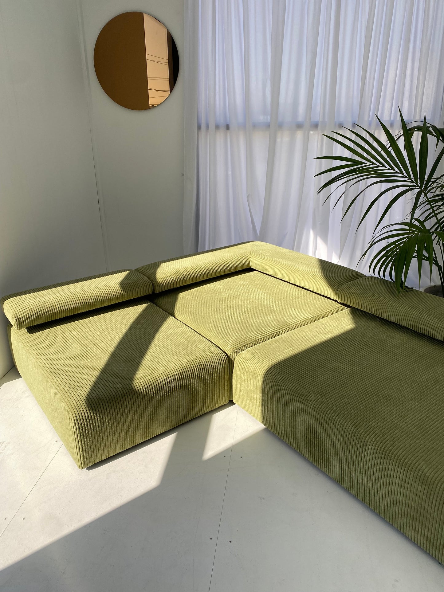 Green Modular Corduroy Sofa