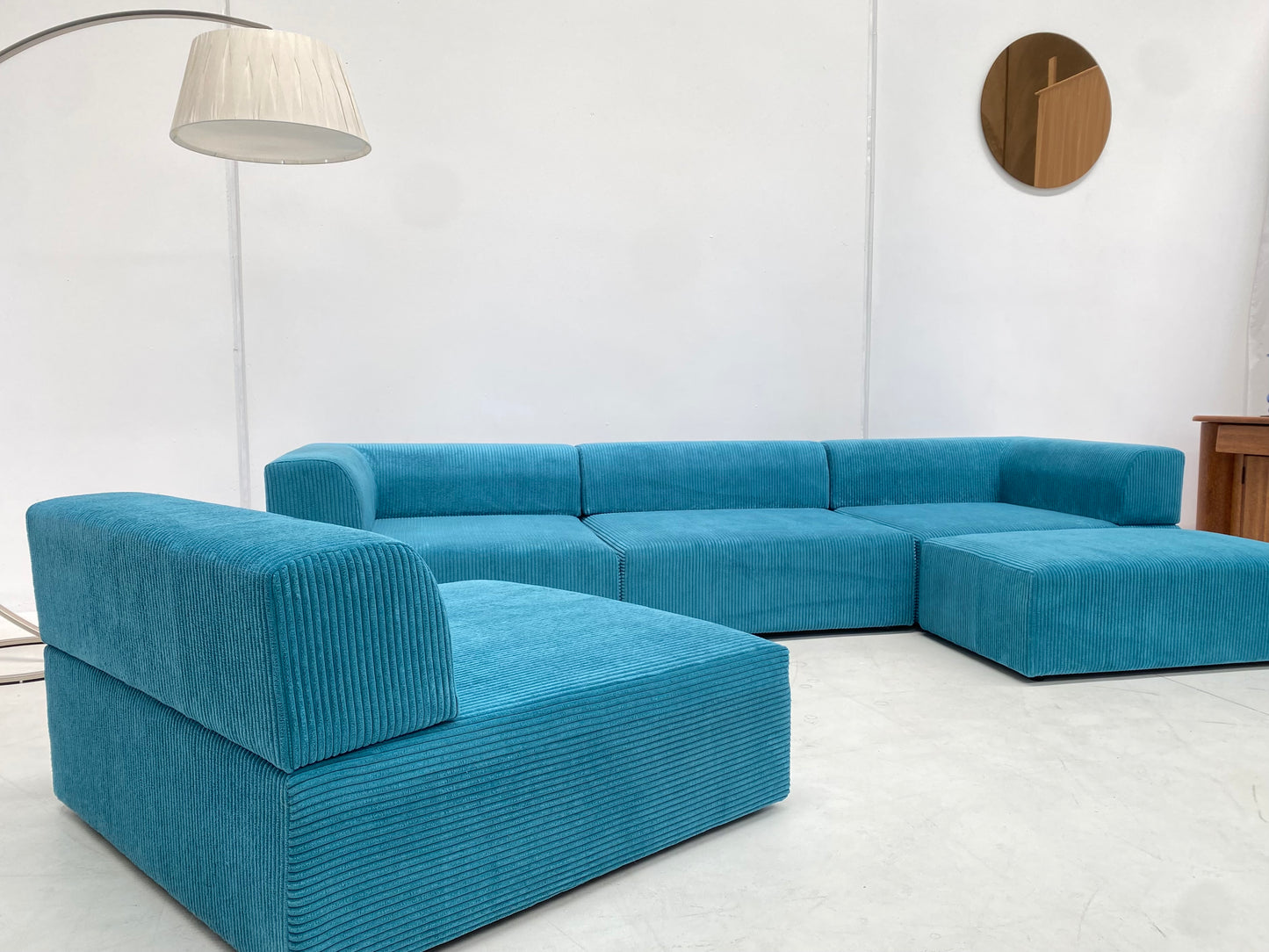 Large Modular Corduroy Sofa