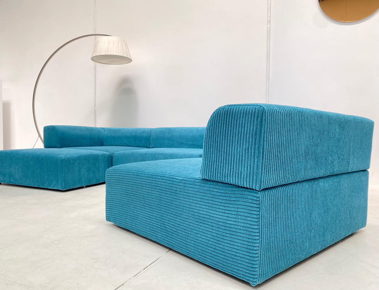 Large Modular Corduroy Sofa