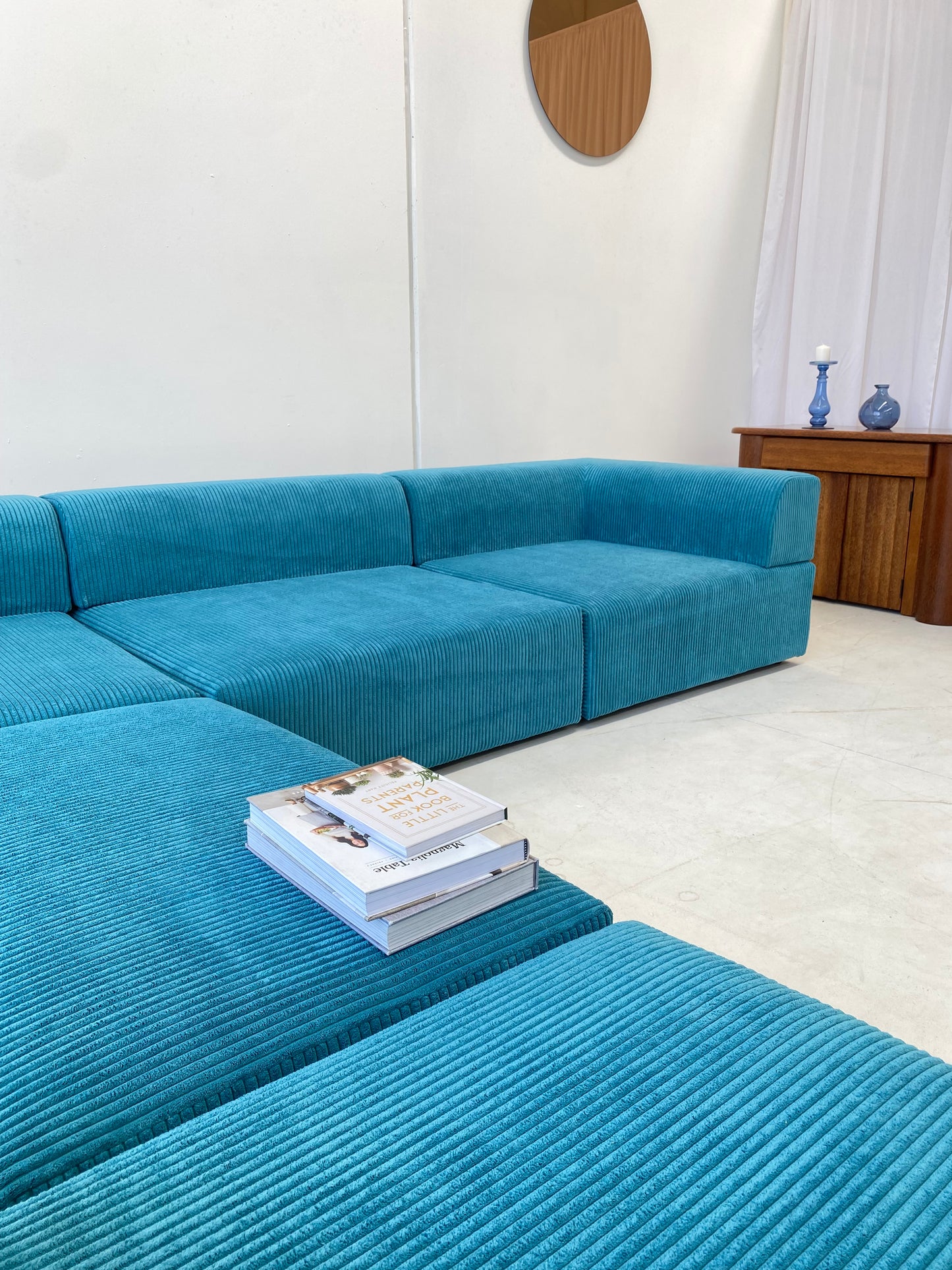 Large Modular Corduroy Sofa