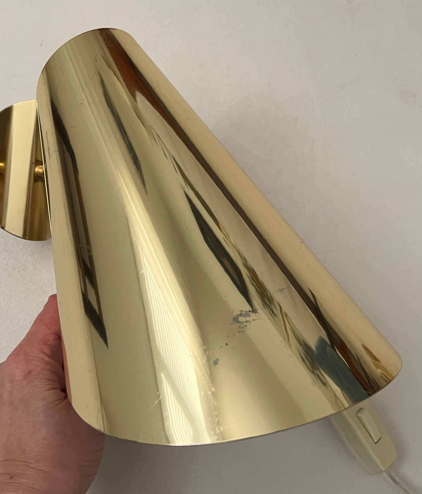Pair of Brass Cone Sconces by Hans Agne Jakobsson, Sweden