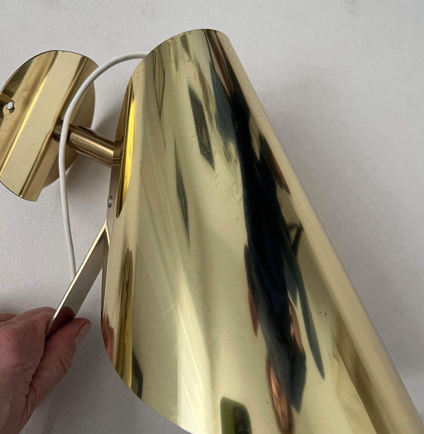 Pair of Brass Cone Sconces by Hans Agne Jakobsson, Sweden
