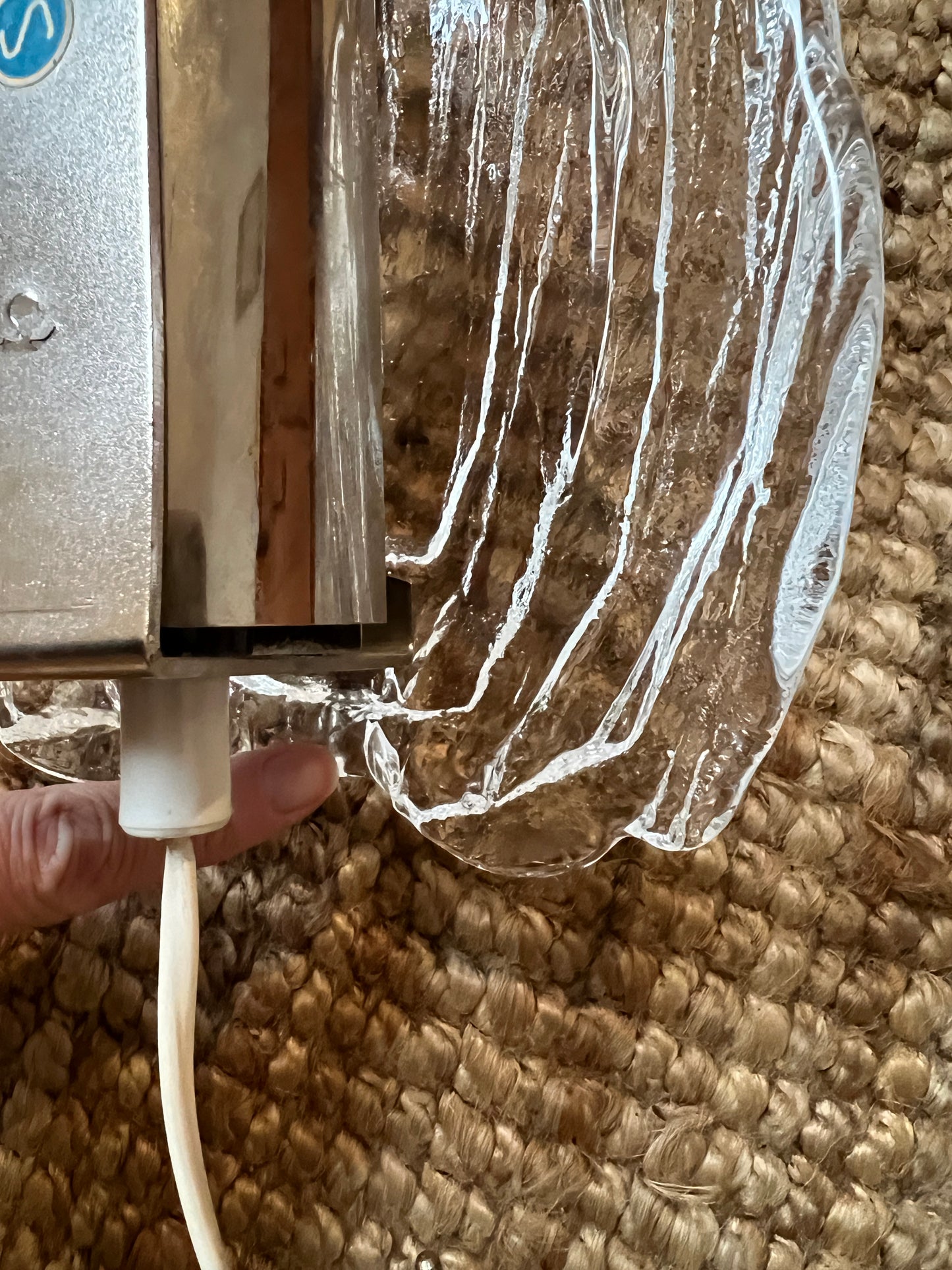 Pair of Blown-Glass Bedside Sconces, Sweden