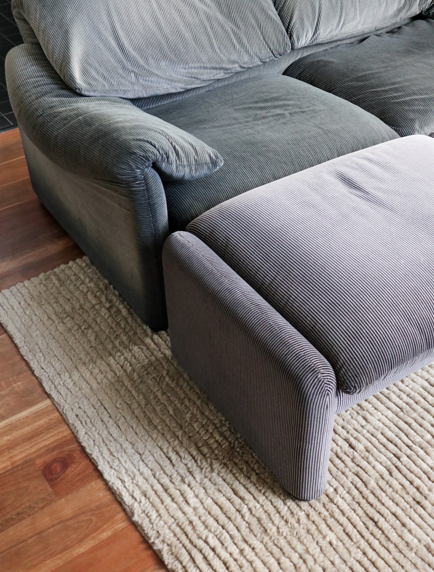 Maralunga Sofa and One Ottoman by Vico Magistretti for Cassina, Italy 1970s