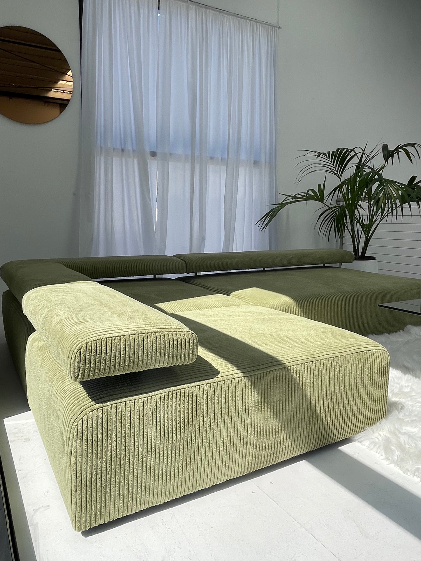 Green Modular Corduroy Sofa